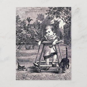 Illustration av Vintagen Baby Vykort