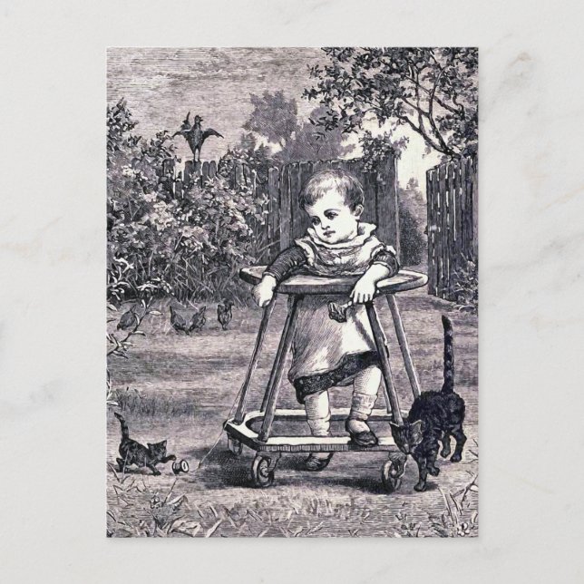 Illustration av Vintagen Baby Vykort (Framsida)