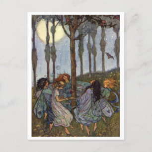 Illustration av Vintagen Fairy Dance Vykort