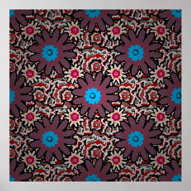illustration av vintagen. Foletnisk lila, rött Poster (Framsidan)