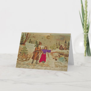 ILLUSTRATION AV VINTAGEN FÖR CHRISTMAS-mappade ant Anteckningskort