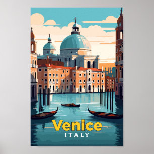 Illustration av Vintagen Venedig Italien Travel Ar Poster