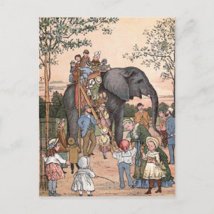 Illustration av Vintagen Zoo Vykort