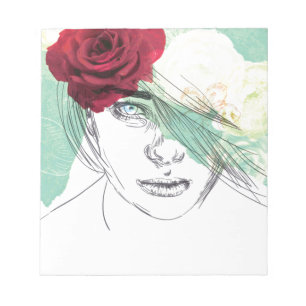 illustration av vintagens blomma anteckningsblock