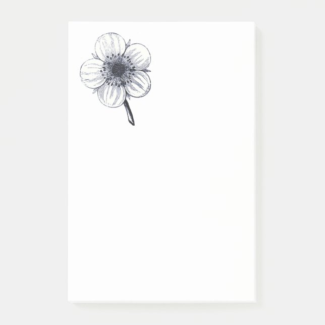 illustration av vintagens blomma. post-it block (Framsida)