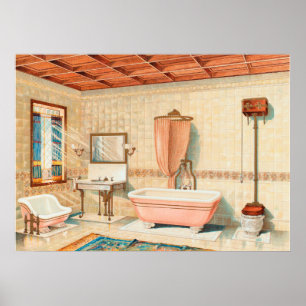 Illustration av vintagens Inredingsdesign Poster