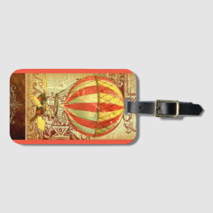 illustration av vintagens luftballong som segrare bagagebricka