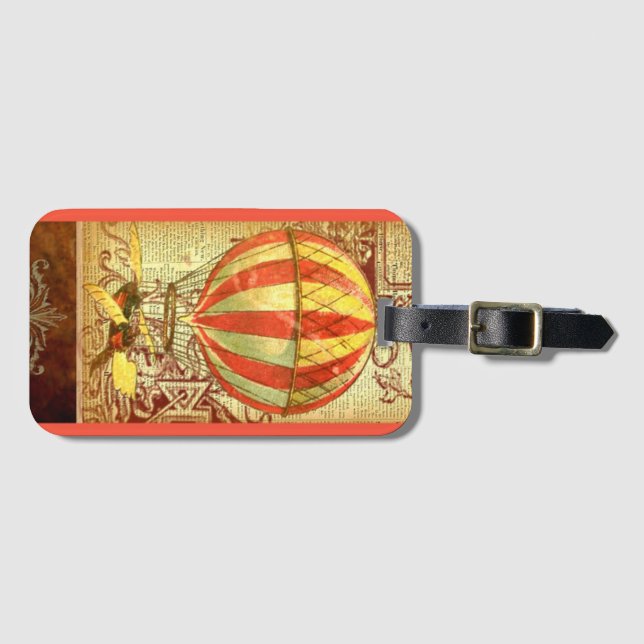 illustration av vintagens luftballong som segrare bagagebricka (Framsida horisontal)