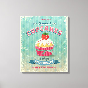 Illustration av vintagens muffinsar canvastryck