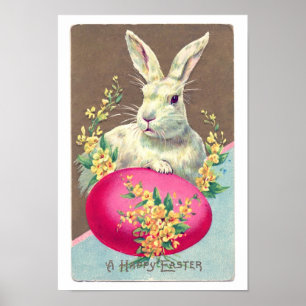 Illustration av Vintagens Påskhare Poster
