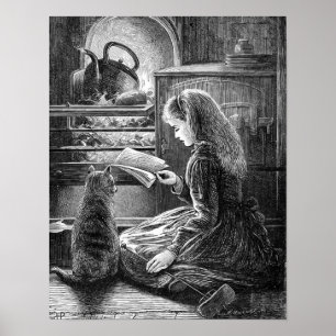 Illustration av vinterkvällens Vintage Poster