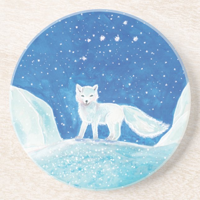 Illustration av vit Arktisk räv (Vulpes lagopus) Underlägg (Framsidan)