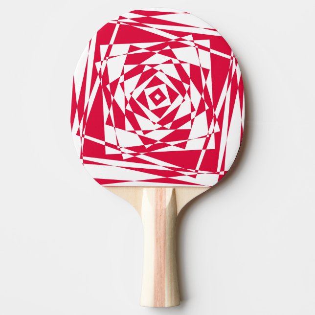Illustration av vit röd abstrakt pingisracket (Framsidan)