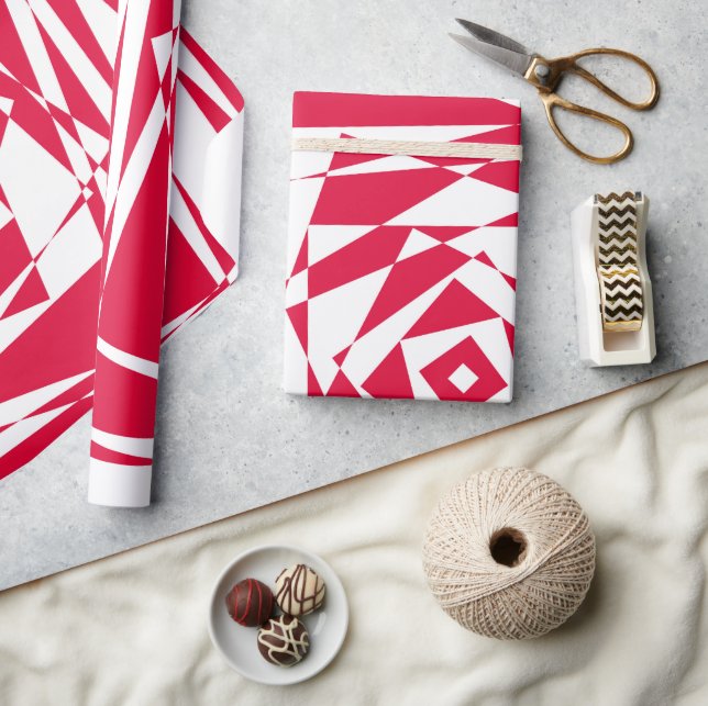 Illustration av vit röd abstrakt presentpapper (Hantverk)