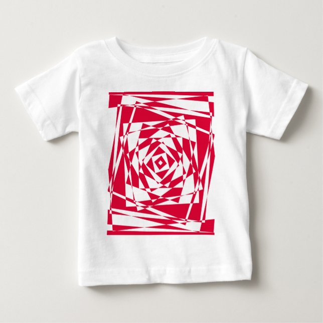 Illustration av vit röd abstrakt t-shirt (Framsida)