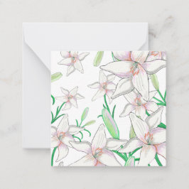 Illustration av vita Lilies Anteckningskort