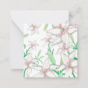 Illustration av vita Lilies Anteckningskort