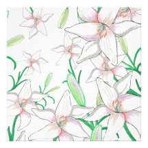 Illustration av vita Lilies