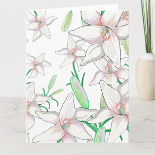 Illustration av vita Lilies Kort