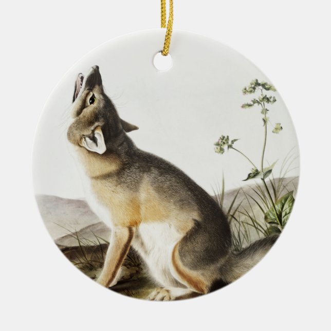 Illustration av vulpes velox (Vulpes velox) Julgransprydnad Keramik (Framsidan)