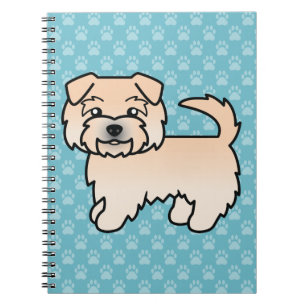 Illustration av Wheaten Norfolk Terrier Hund Blå Anteckningsbok Med Spiral