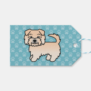 Illustration av Wheaten Norfolk Terrier Hund på Bl Presentetikett