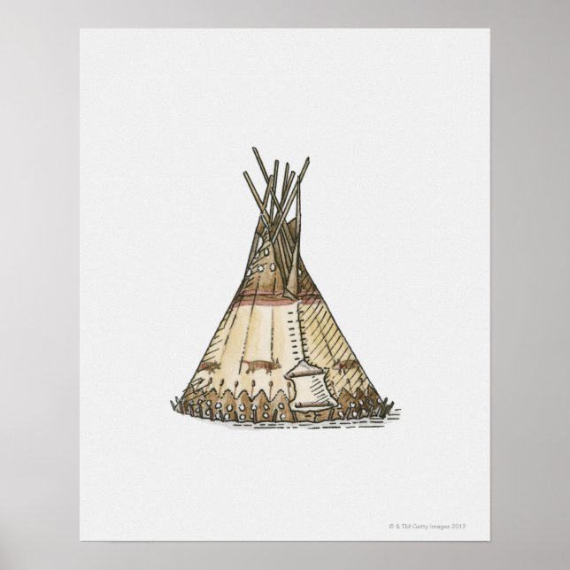 Illustration av wigwam poster (Framsidan)