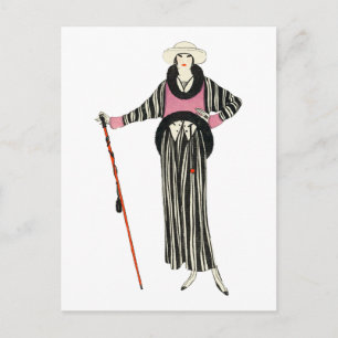 Illustration av Womens Mode 1920 Vykort