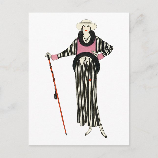 Illustration av Womens Mode 1920 Vykort (Framsida)