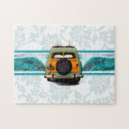 Illustration av Woody Wave Hawaiian Surfa Pussel