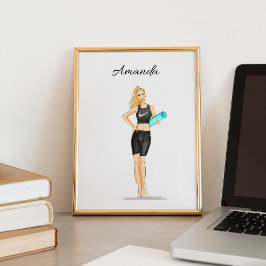 illustration av workout, yoga, mode poster