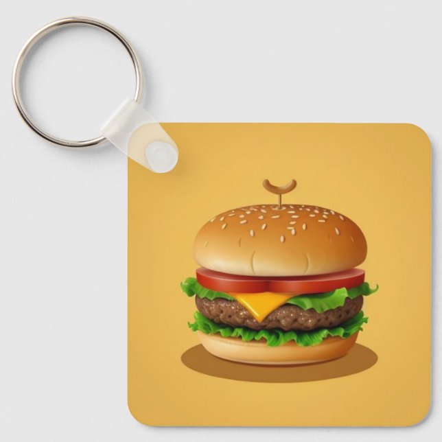 Illustration av Yummy Cheeseburger Nyckelring (Framsida)