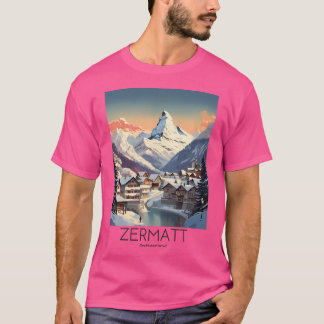 Illustration av Zermatt Vintage resor - växlare T Shirt