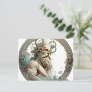Illustration av Zeus vycard Vykort