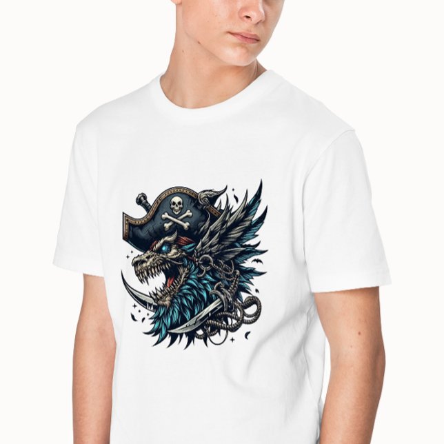 Illustration Blue Dragon Pirat T-Shirt (Skapare uppladdad)