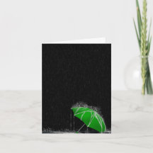 Illustration Borttappad Grönt Umbrella in Rain
