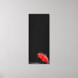 Illustration Borttappad Red Umbrella in Rain Canvastryck
