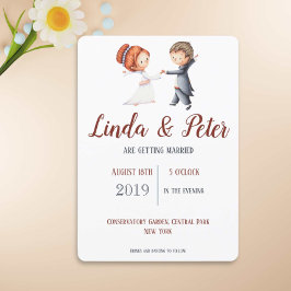 Illustration Bride Groom Dancing Waltz Bröllop Inbjudningar