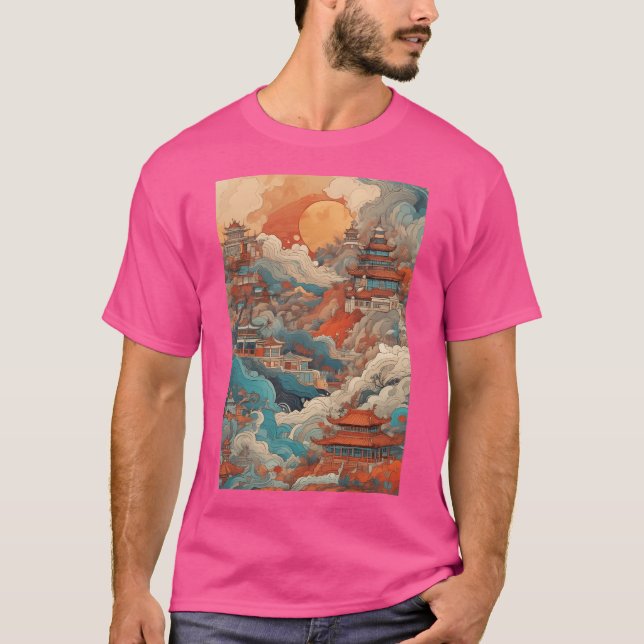 Illustration China Travel T Shirt (Framsida)