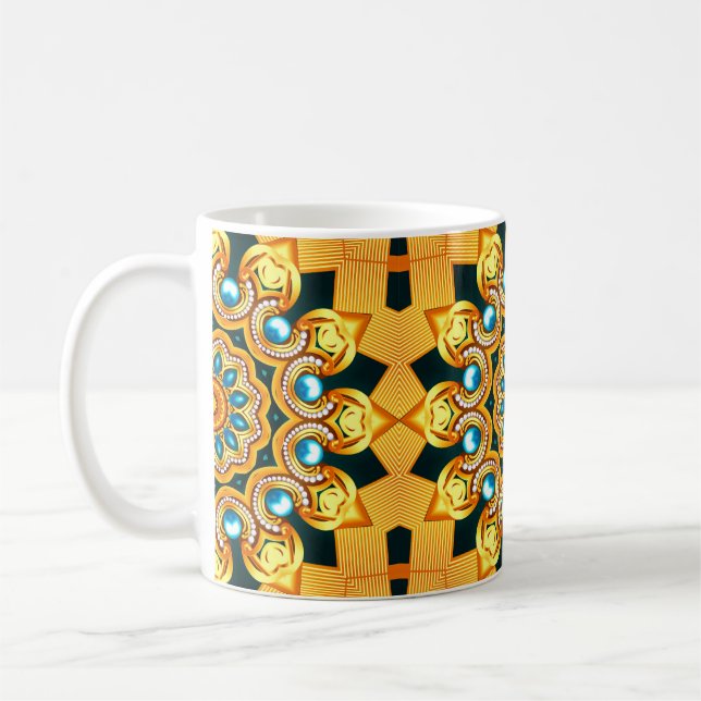 illustration decorative background frame with patt kaffemugg (Vänster)