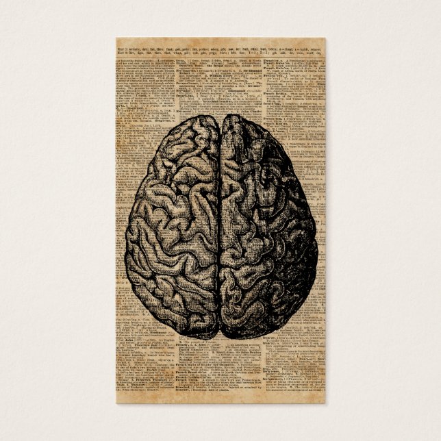 Illustration Dictionary Vintage Art Visitkort (Framsidan)