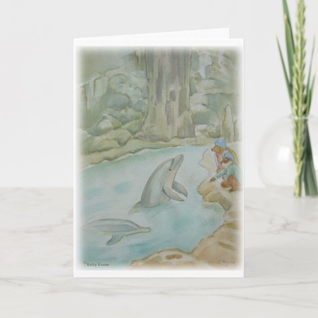 ILLUSTRATION - "Dolphin" Hälsning Kort (Framsida)