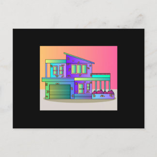 Illustration Dream House Villa Effects Vykort
