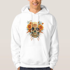 Illustration d'un Crâne de Fête des Morts Hoodie