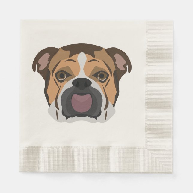 Illustration English Bulldog Pappersservett (Framsidan)