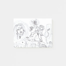 Illustration Fantasy Magic Kärlek Lioness Butterfl Post-it Block