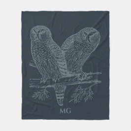Illustration Fleece Blanket Natt Uggla