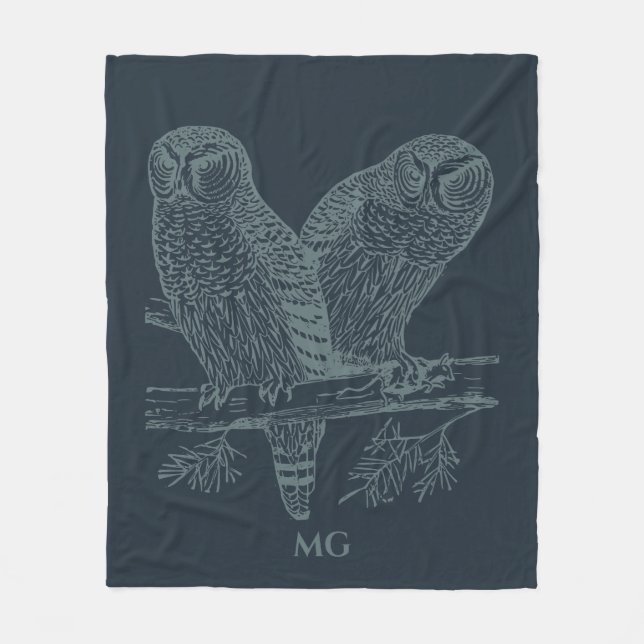 Illustration Fleece Blanket Natt Uggla (Framsidan)