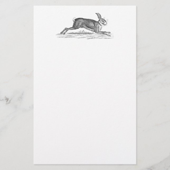 Illustration för 1800s för kanin för brevpapper (Framsida)