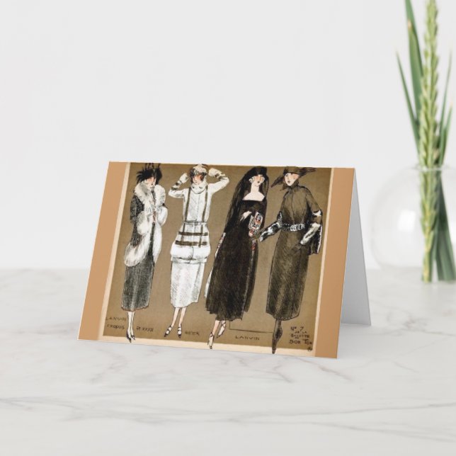 Illustration för 20-tal för nedgångHaute Couture Kort (Framsida)